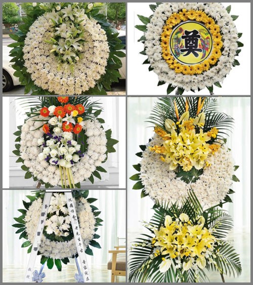湖北黄冈市黄梅县蔡山镇刘湖村花圈速递